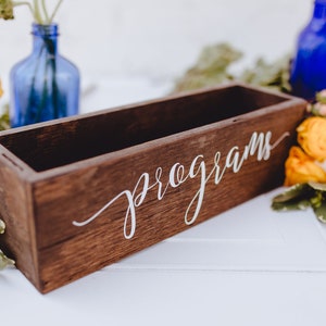 Programs Box, Wood Programs Box, Wood Programs Holder, Wedding Programs Sign, Program box, Program Holder, Program Sign