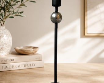 Modern Black Iron Candle Holder |