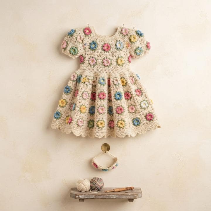 30 Unique Crochet Dresses for Fashion-Loving Crafters: Beach Covers, Vintage Finds, and... 11 Vintage Floral Toddler Dress Pattern