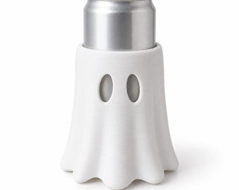 Ghost Can Sleeve | Spooky Beverage Holder | Halloween Drink Cozy | 12 oz Slim Standard or 16 oz
