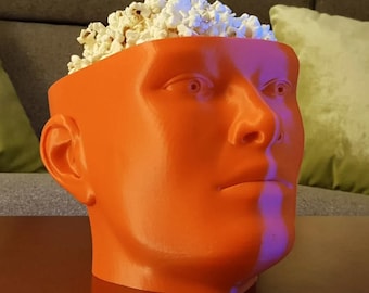 Binge Watcher's Human Head Popcorn Bowl | Creepy brainless bowl | Head-Shaped Popcorn Bowl | Food Serving Dish | Kitchen Decor and Accessory