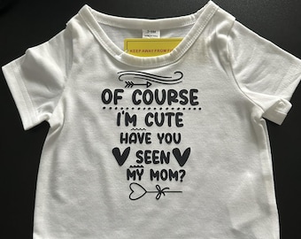 Funny White Baby T-Shirt (3–6 Months)