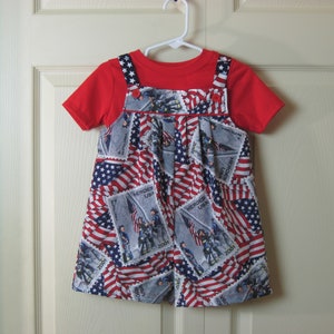 Independence Day, 4th of July, Patriotic Romper Multi Toddler Sizes image 2