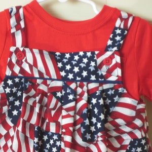 4 luglio Patriotic Romper Flag Colors Toddler Sizes