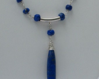 Lapis Lazulli and Sterling Necklace and Earring set