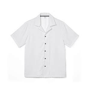 Plain White Hawaiian Camp Shirt | All-Over Print Button-Up