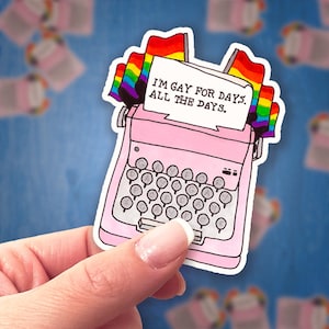 Hand-drawn Pride Typewriter Sticker | Vinyl | Pride Month