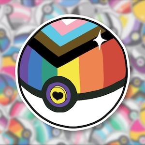 Sticker Pride Pokemon bal | Vinyl | Holografisch | Trotsmaand | Homo | Queer | LGBTQIA+