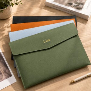 Personalized A4 Document Holder, Custom Leather File Folder, Minimalist Office Organizer, Luxury Portfolio Case, Business Gift