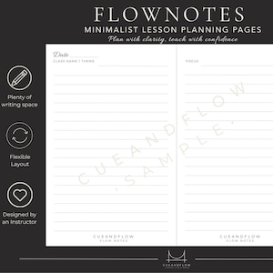 FlowNotes | Printbare PDF voor een Pilates-lesplanner | Sjabloon voor een lesplan
