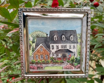 Hand Painted House Portrait Ornament