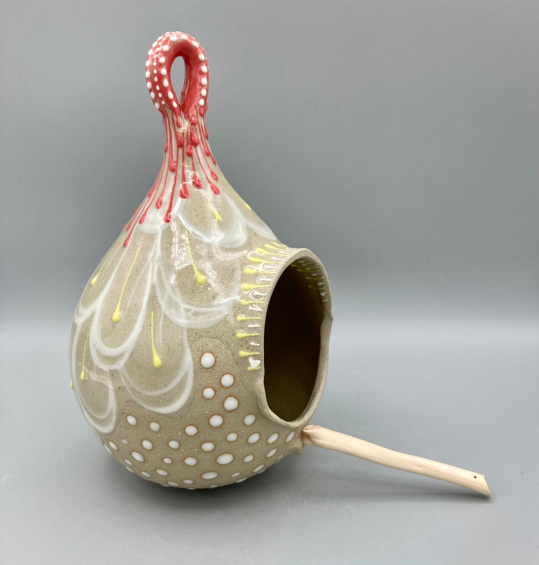 Ceramic Bird Feeder Handmade Pottery Etsy