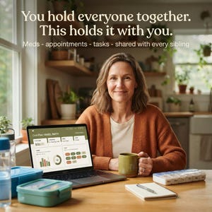 Printable family meeting agenda for eldercare planning. Establish ground rules and discuss medical red lines calmly before a crisis hits. A structured PDF worksheet designed to help siblings collaborate on aging parent care without arguing.