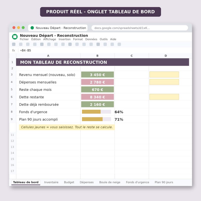 Divorce Financial Recovery Planner | Budget Google Sheets + PDF (Digital Download) image 11