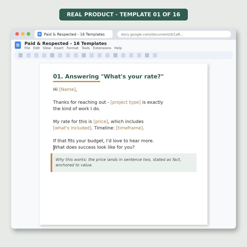 Customizable email brackets and placeholder text instructions. Simply open the Word file, pick your situation, and replace the bracketed text with your specific project details. Send professional, boundary-setting emails in less than two minutes.