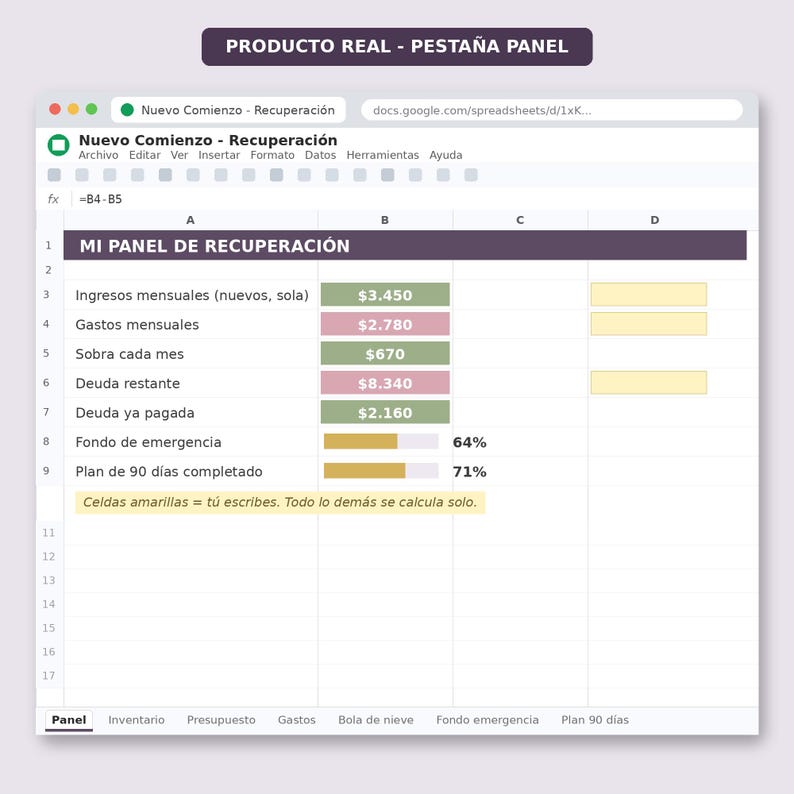 Divorce Financial Recovery Planner | Google Sheets Budget + PDF Workbook (Digital Download) image 11