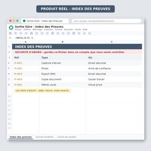 Safety Planner PDF | Evidence Log Spreadsheet (Digital Download) image 8