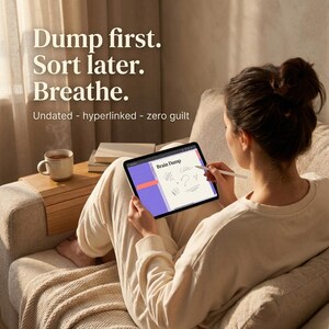 ADHD Digital Planner | Undated GoodNotes Brain Dump | Landscape, Link Tabs (Digital Download) image 4