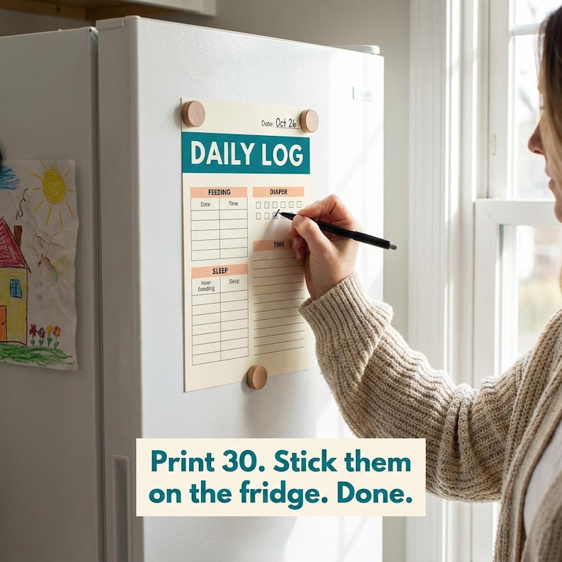 Newborn diaper log template for Google Sheets. Quickly tap to track wet and dirty diapers throughout the day. Provides accurate daily counts to answer your pediatrician's questions about hydration and newborn health without the panic.