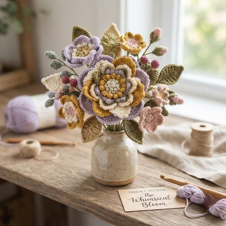 Whimsical Bloom Textured Flower Applique