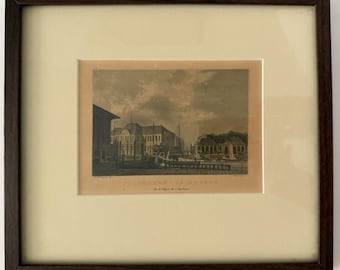 Antiker dänischer Toldboden, Kopenhagener Zollhaus, gerahmt, 1842