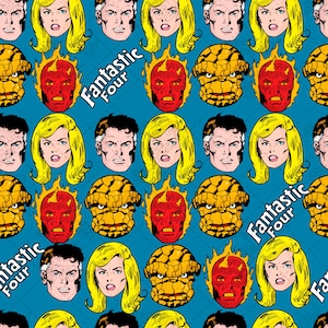Superhero  FOUR Seamless Pattern, Heroes Cartoon Superhero Print PNG