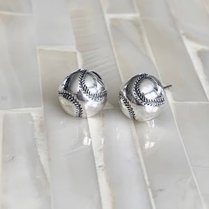 Sterling silver outlet softball earrings