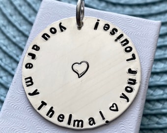 Personalized Large Circle Charm- Custom Pocket Token- Remembrance Gift- Gift for Men- Birthday Charm-Name Date Charm- Bracelet Charm-Couples