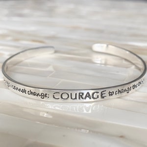 Serenity Prayer Bracelet Christian Gift Cuff Bracelet God Grant Me Courage Inspirational Gift Religious Jewelry Sterling Silver image 2