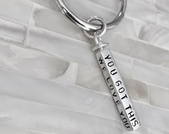 Addiction hand stamp Keychain -sobriety recovery - inspiration support gift