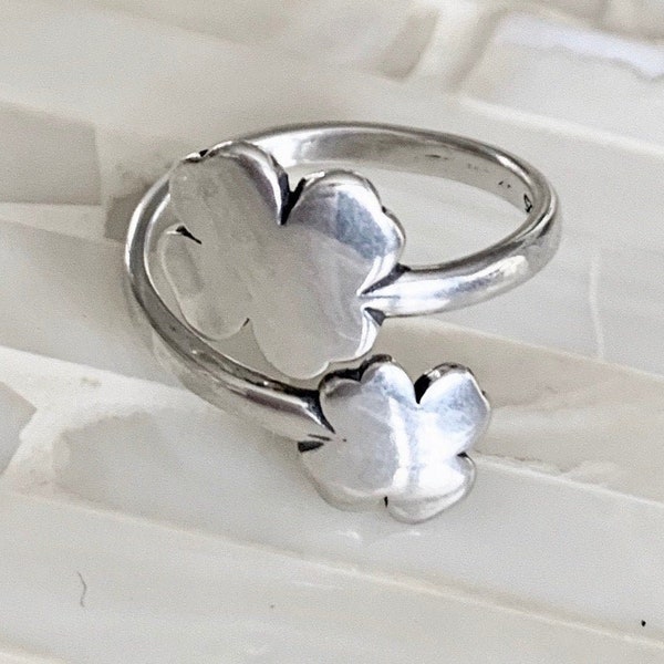 Irish Clover Ring- St. Patrick's Day Jewelry- 4 leaf Clover- Sterling Silver- Good Luck Irish - Irish Wedding Gift- Irish Lucky Shamrock