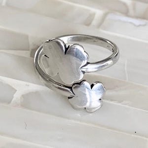 Irish Clover Ring- St. Patrick's Day Jewelry- 4 leaf Clover- Sterling Silver- Good Luck Irish - Irish Wedding Gift- Irish Lucky Shamrock