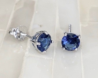 Large Genuine Gemstone Statement Jewelry September Birthstone Gift For Her Sterling Silver Sapphire Earrings