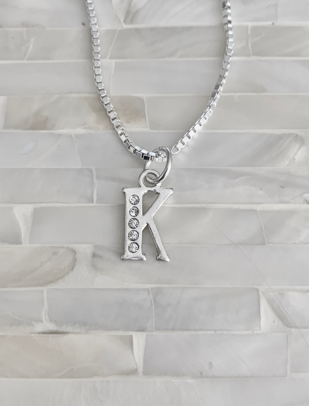 Initial Charm Swarovski Necklace Initial Letter Teen Jewelry Christmas Gift bridesmaids Gift for Her Sterling Silver Etsy Canada