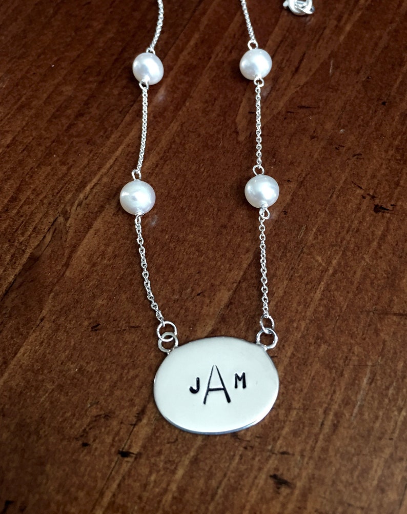 Initial Pearl Necklaceteen Tween Monogram Pearl Necklace Etsy
