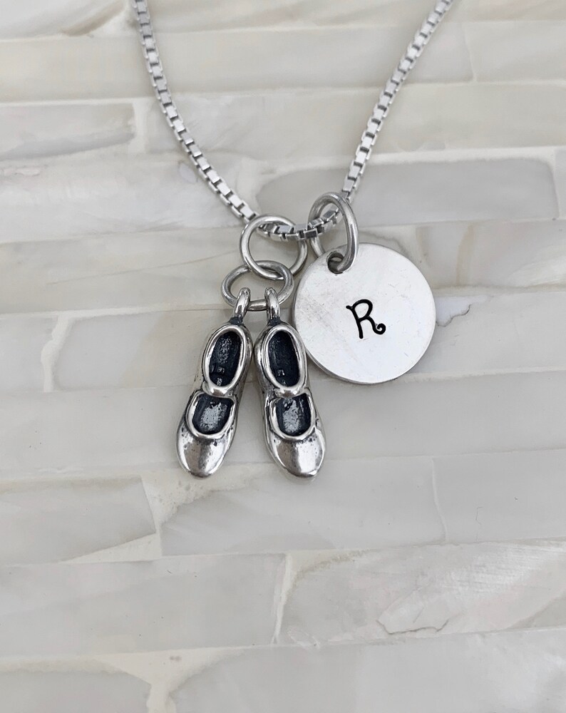Tap Dancer's Initial Necklace Tap Shoes Charm Etsy