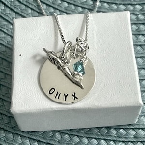 Swimmer Necklace- Personalized swimmer necklace- swimmer gift- Swim coach gift- Name Necklace- Sterling Silver- hand stamped necklace