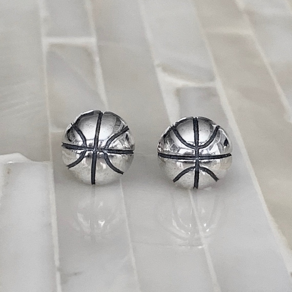 Sterling silver basketball studs Sterling silver basketball studs