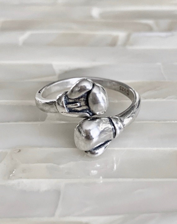 Sterling Silver Boxing Glove Ring – Adjustable Size - Etsy 日本