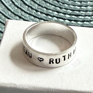 Couple&#39;s Ring- Names, Initials- Personalized- Anniversary date- Custom Ring- Promise ring- Anniversary- Christmas- Valentine&#39;s Day- Gift