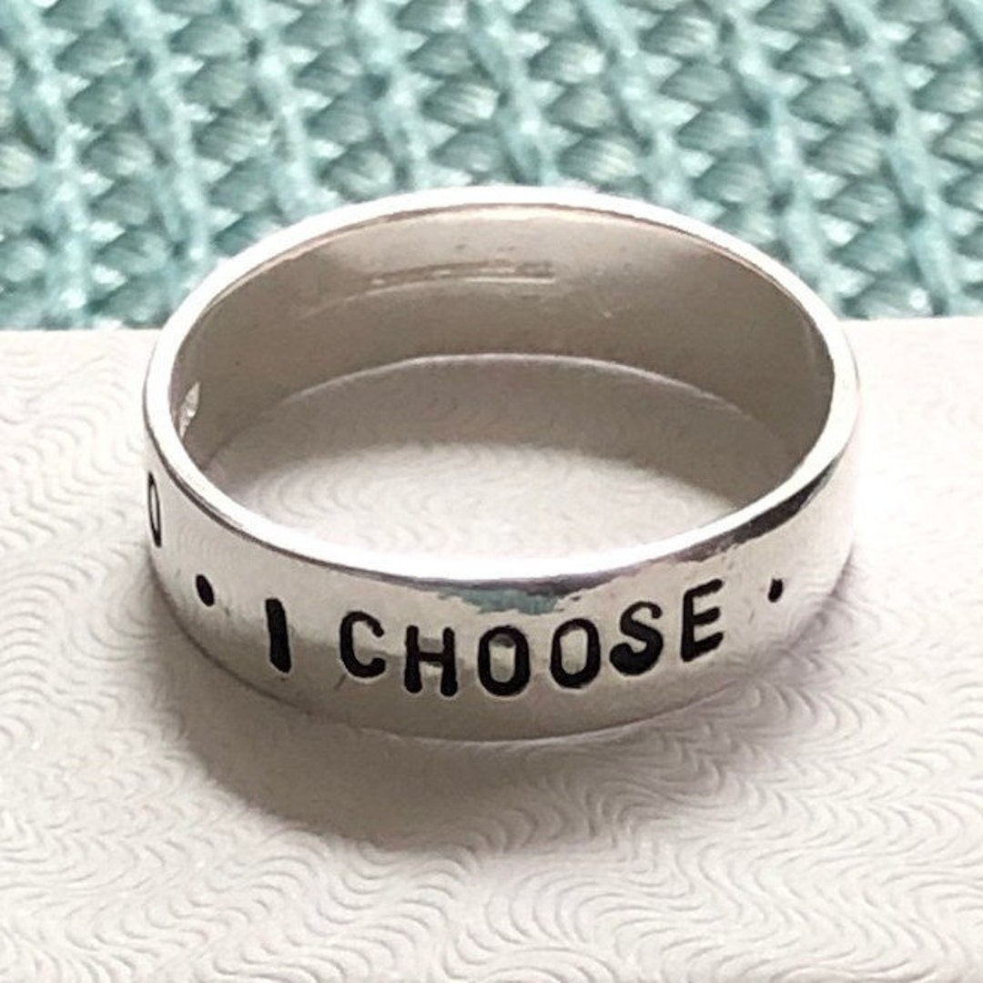 Addiction Recovery Rings I Choose Ring- Recovery Date- Personalized- Support Gift- Sobriety ...