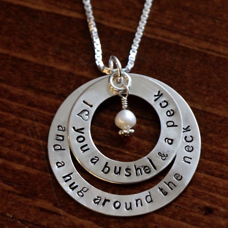 I Love You A Bushel and A Peck Necklace Personalize with