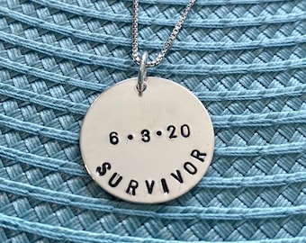 Survivor Necklace- Cancer Survivor- Gift- Remission Gift- Support Gift- Mental Health, Addiction- Sobriety- Sterling Silver