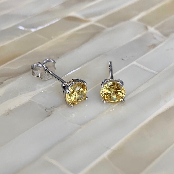 November Birthstone Earrings Topaz Sterling Silver november Birthday Gift Birthstone Stud Earrings Christmas Gift Etsy