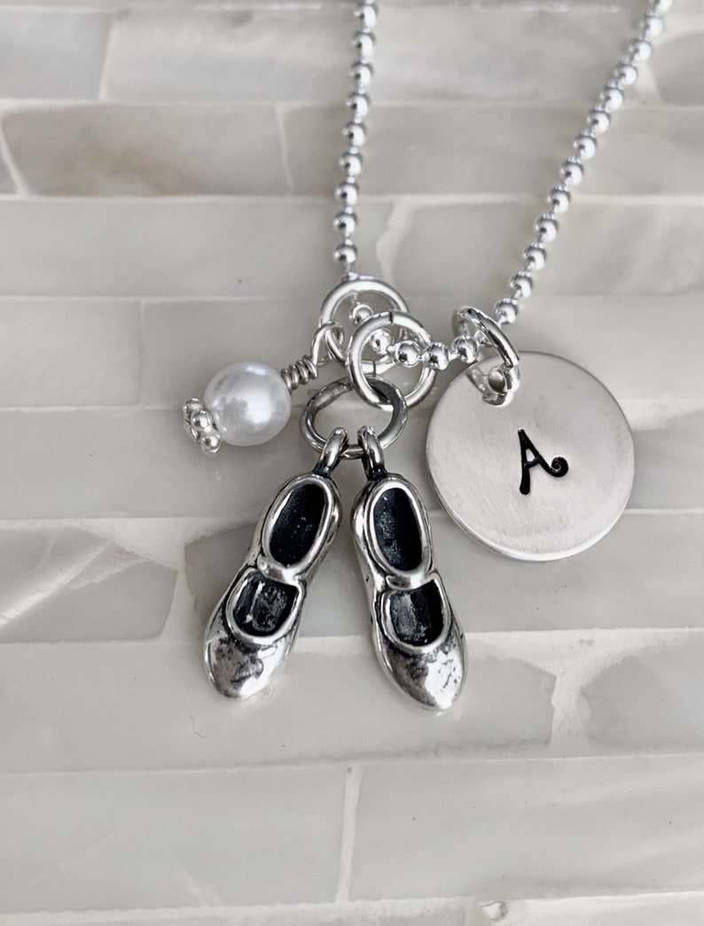 Tap Dancer's Initial NecklaceTap Shoes Charm Etsy