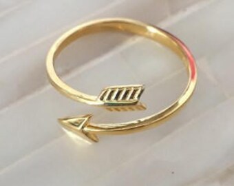 Gold Arrow Ring- On the Mark Arrow Jewelry- Aim High- Caregiver Jewelry- Teen Jewelry- Adjustable Ring- Arrow jewelry