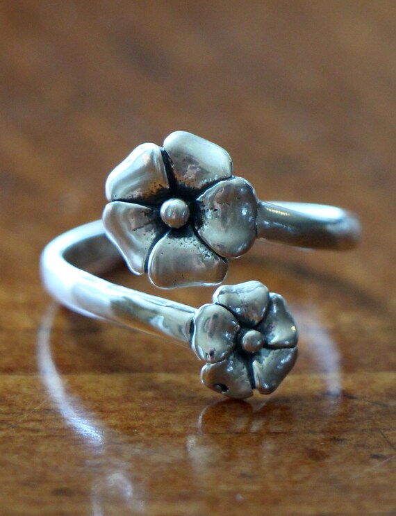 Bague de fleurs- Bague de fleur de fille-Bijoux de fleurs- Cadeau