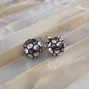 Soccer Stud Earrings Sterling Silver Soccer Player jewelry Soccer Coaches Gift Soccer Mom gift Girl Jewelry Christmas Jewelry image 3