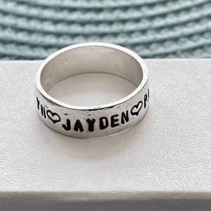 Women's Personalized Ring Mother's Ring Kid's name ring Mom ring Mother's Day gift Anniversary gift Christmas Gift Grandmother image 7