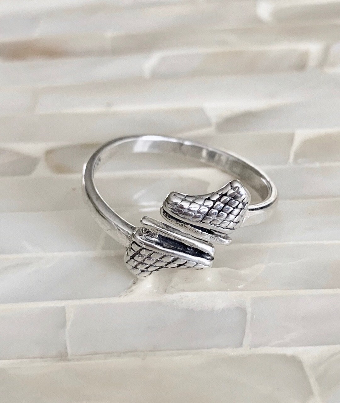 Ice Skaters Ring Skate Team Player Birthday Sterling Silverice Skating